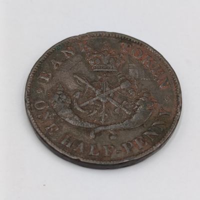 1850 Bank of Upper Canada half penny token