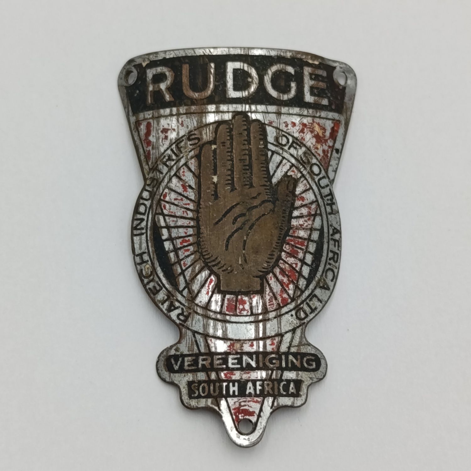 Vintage Raleigh Rudge bicycle badge - Vereeniging South Africa
