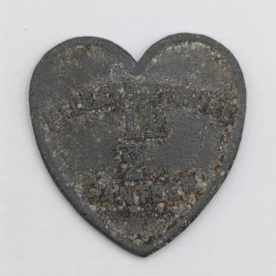 Leicestershire 1/2d Canteen Token - Military - Zinc