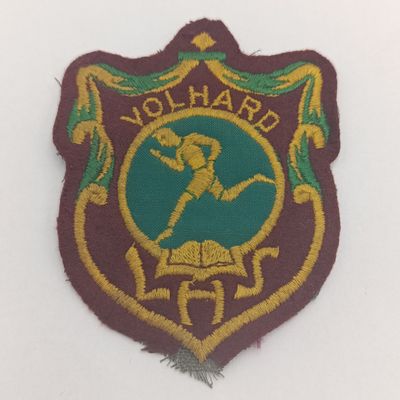 Vintage Linden High School cloth badge and lapel pin