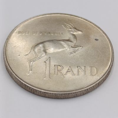 1966 RSA Silver R1 Afrikaans with extra horn in the neck of the Springbok