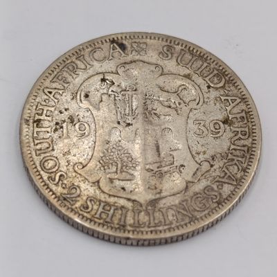 Scarce 1939 SA Union silver 2 shilling