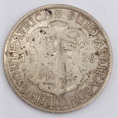 Scarce 1939 SA Union silver 2 shilling