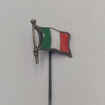 Italian vintage long pin badge - enameled