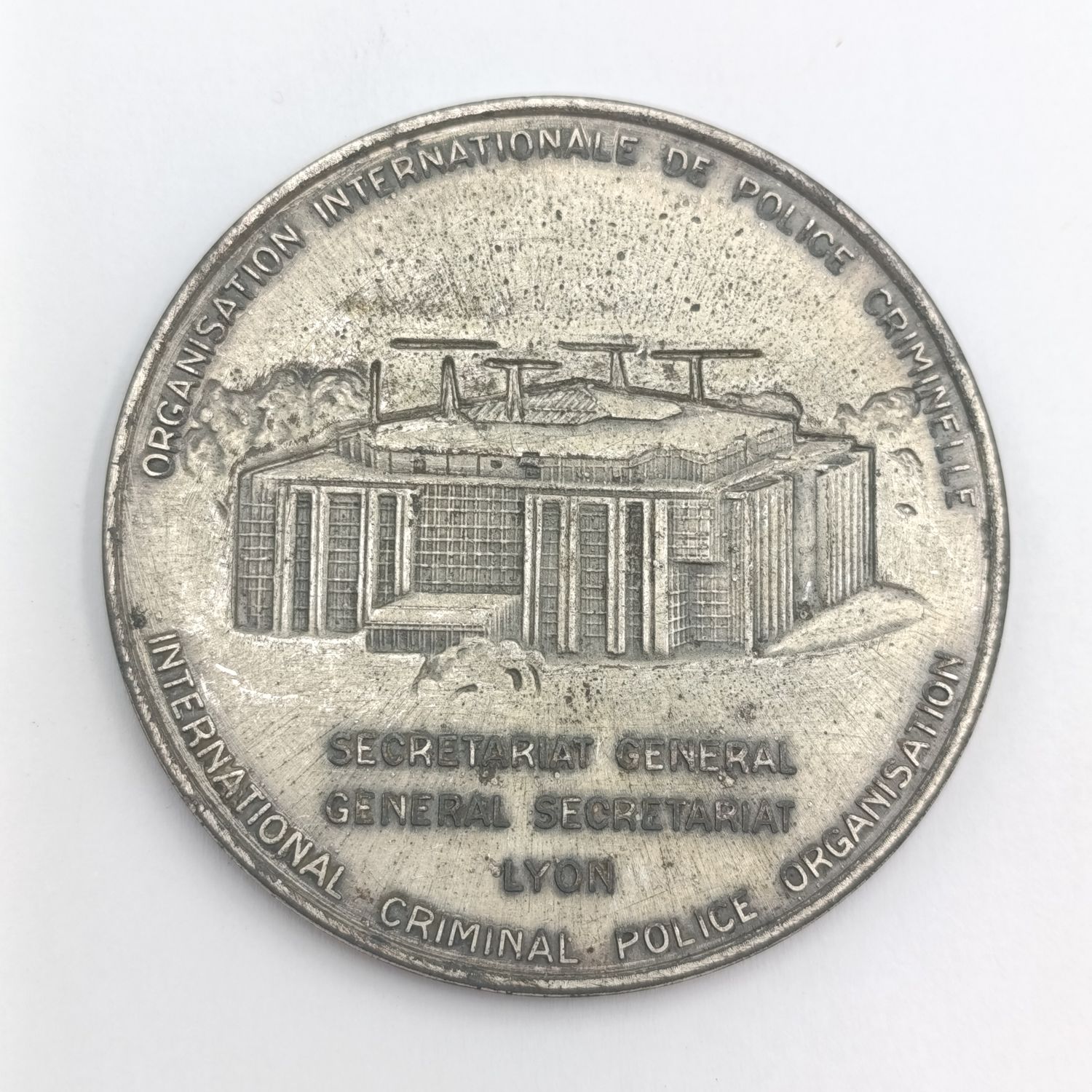 Vintage Interpol Secretary general medallion - diameter 70mm