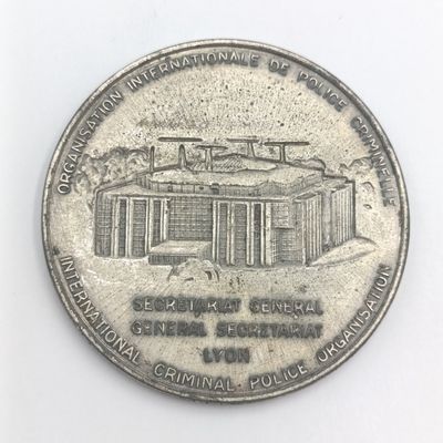 Vintage Interpol Secretary general medallion - diameter 70mm