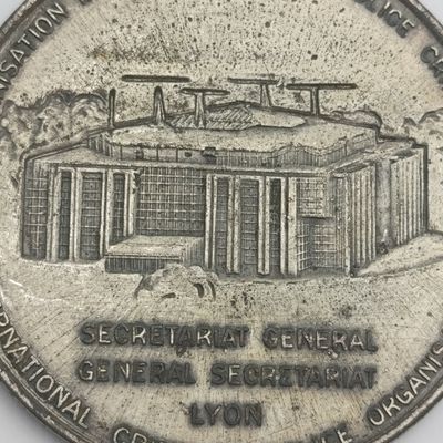 Vintage Interpol Secretary general medallion - diameter 70mm