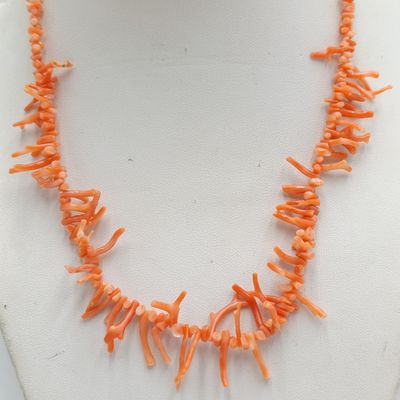 Vintage Coral necklace and pendant - bought in Seychelles 1950's