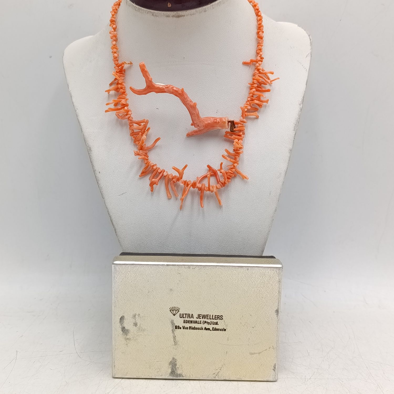 Vintage Coral necklace and pendant - bought in Seychelles 1950's