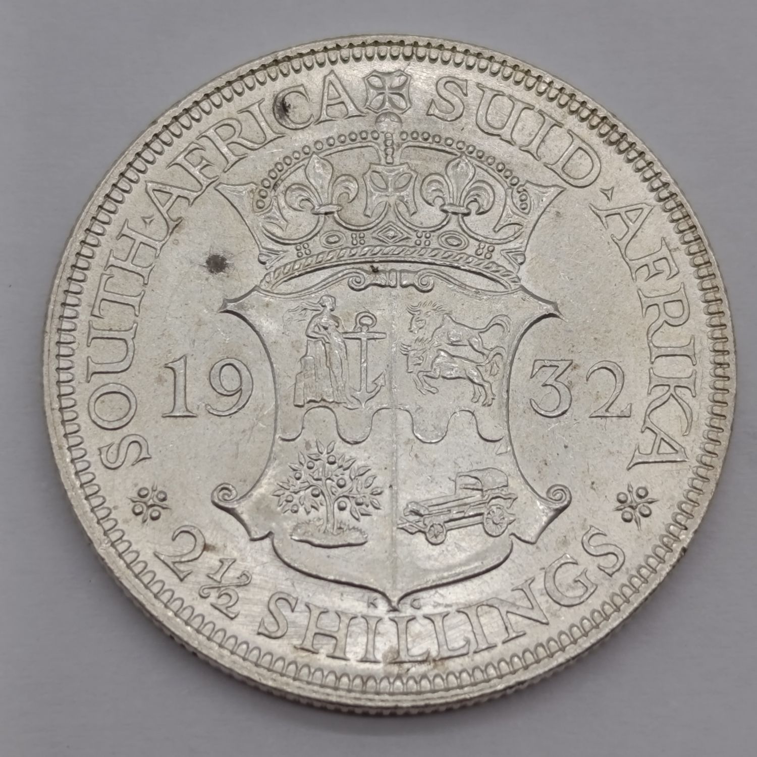 1932 SA Union 2 1/2 Shilling silver half crown UNC