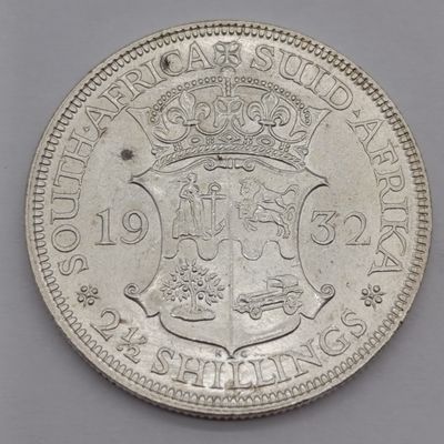 1932 SA Union 2 1/2 Shilling silver half crown UNC