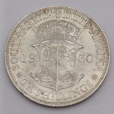1930 SA Union 2 1/2 Shilling silver half crown UNC