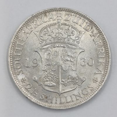 1930 SA Union 2 1/2 Shilling silver half crown UNC