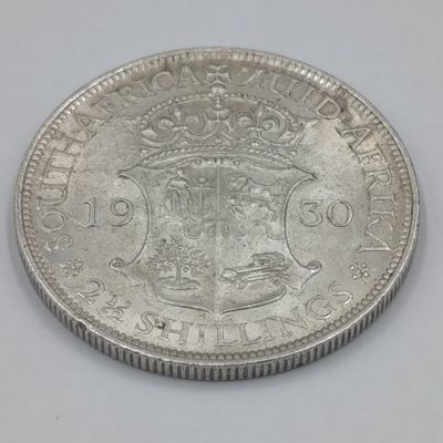 1930 SA Union 2 1/2 Shilling silver half crown UNC