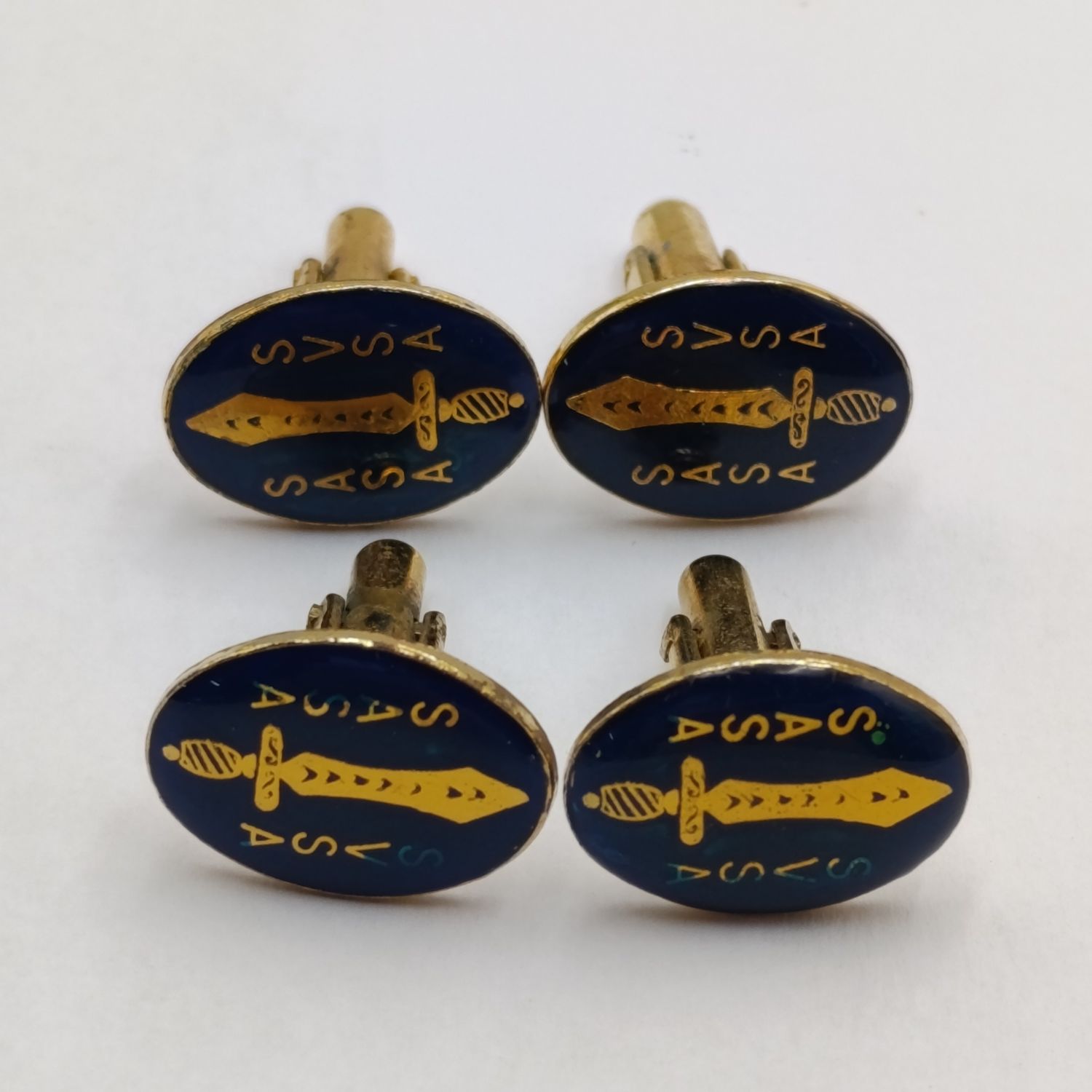 Lot of 2 Pairs of SA Security Association vintage cufflinks