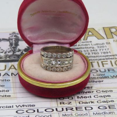 18kt White Gold diamond ring with 20 diamonds of 1.93ct in total - weighs 18.44 grams - size R
