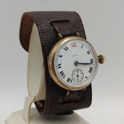 Antique Elgin manual wind trench watch - working