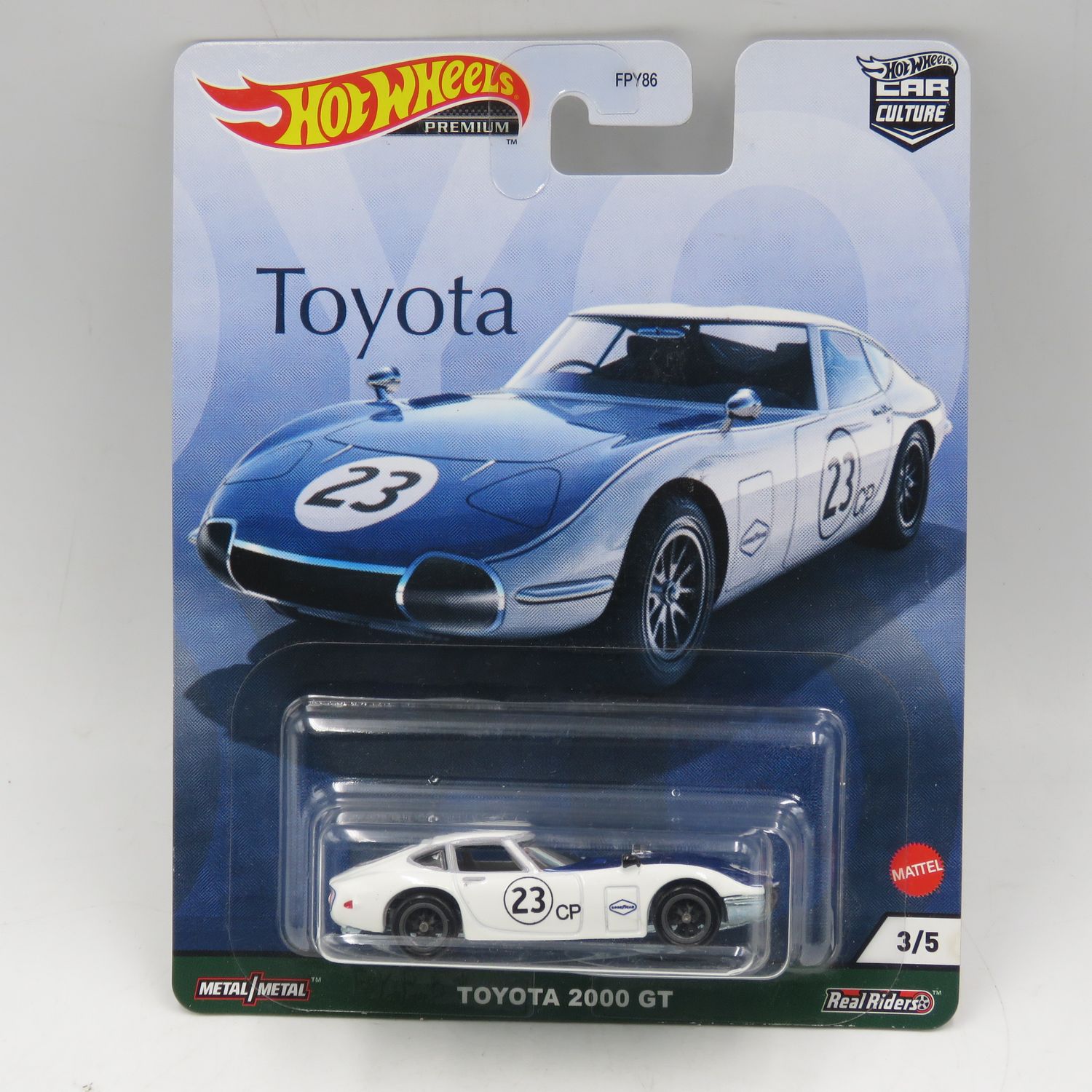 Hot Wheels Premium Real Riders Toyota 2000 GT toy car - sealed