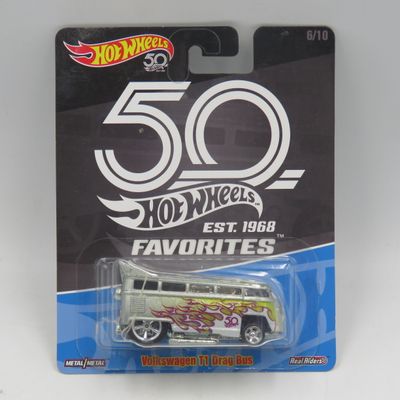 Hot Wheels 50 years Real Riders Volkswagen T1 Drag bus toy car - scale 1/64 - Sealed