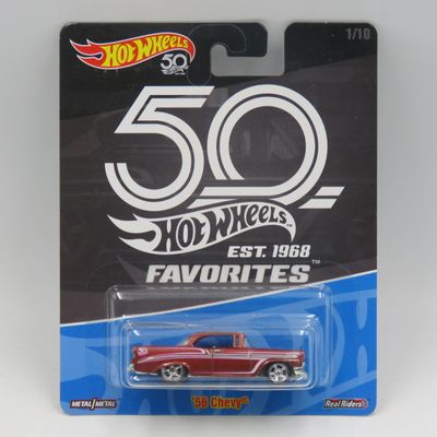 Hot Wheels 50 Years Real Riders 1956 Chevy toy car - scale 1/64 - sealed