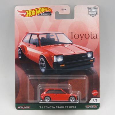 Hot Wheels Premium Real Riders 1981 Toyota Starlet KP61 toy car - sealed