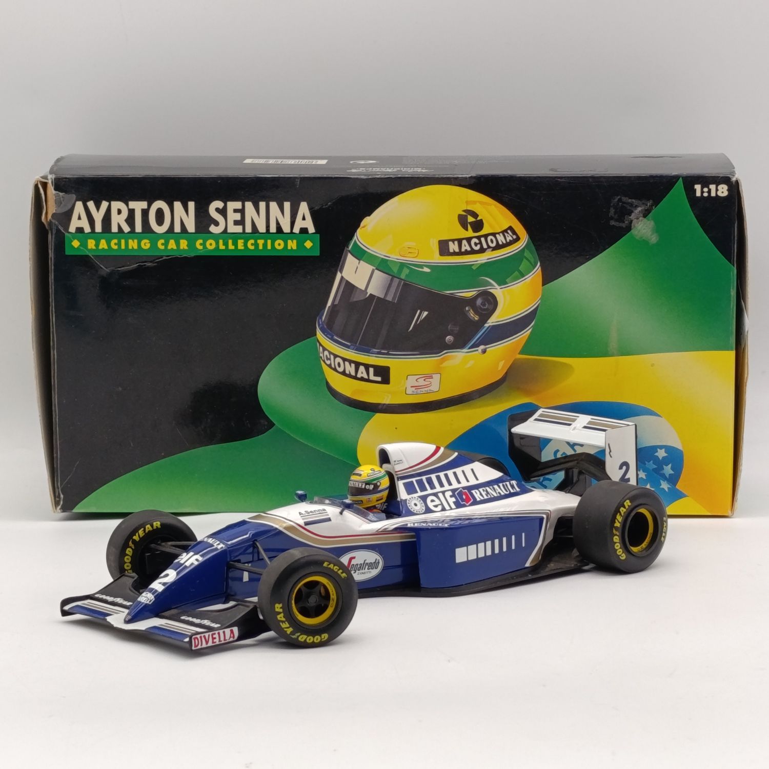 MiniChamps Ayrton Senna Car Collection 1994 Williams Renault FW16 F1 die-cast model car - scale 1/18