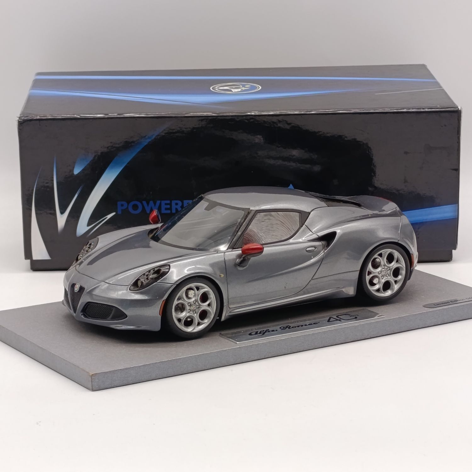 BBR Blue Moon Collection Alfa Romeo 4C die-cast model car - Limited edition 04/30 - Scale 1/18 in box - Steering wheel broken, some minor cosmetic damage