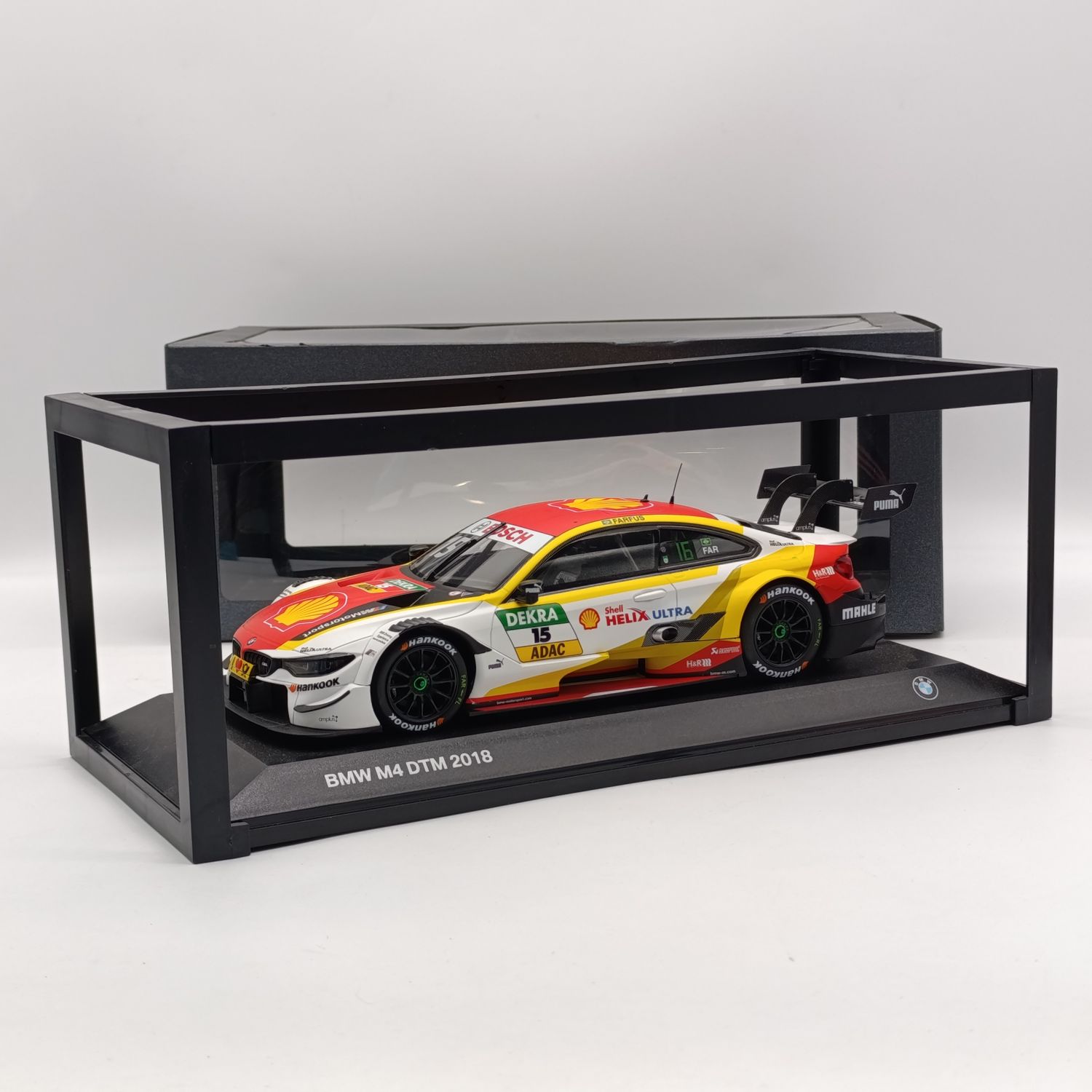 MiniChamps 2018 BMW M4 DTM #15 BMW Team RMG race car model - scale 1/18