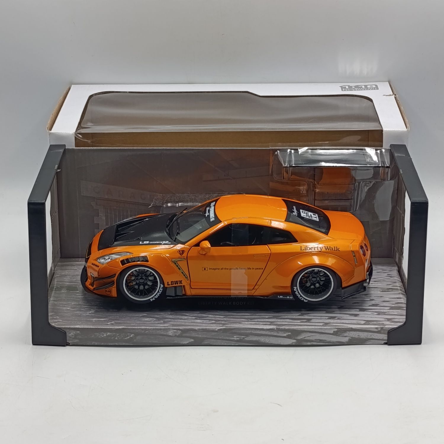 Solido Nissan GT-R35 with Liberty walk body kit model car - scale 1/18