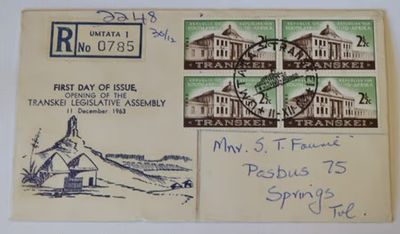 Transkei Legislative Assembly first day cover 11 Dec 1963