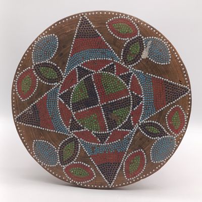 Vintage Kamba stool - hand crafted by Kamba people in Kenya - carved from single piece of wood