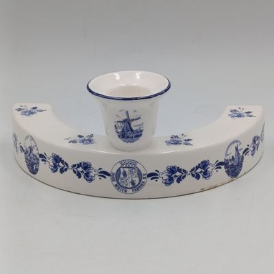 Vintage Delft Oude Molen Fabriek u-shaped candle holder