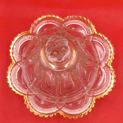 Antique covered glass butter dish