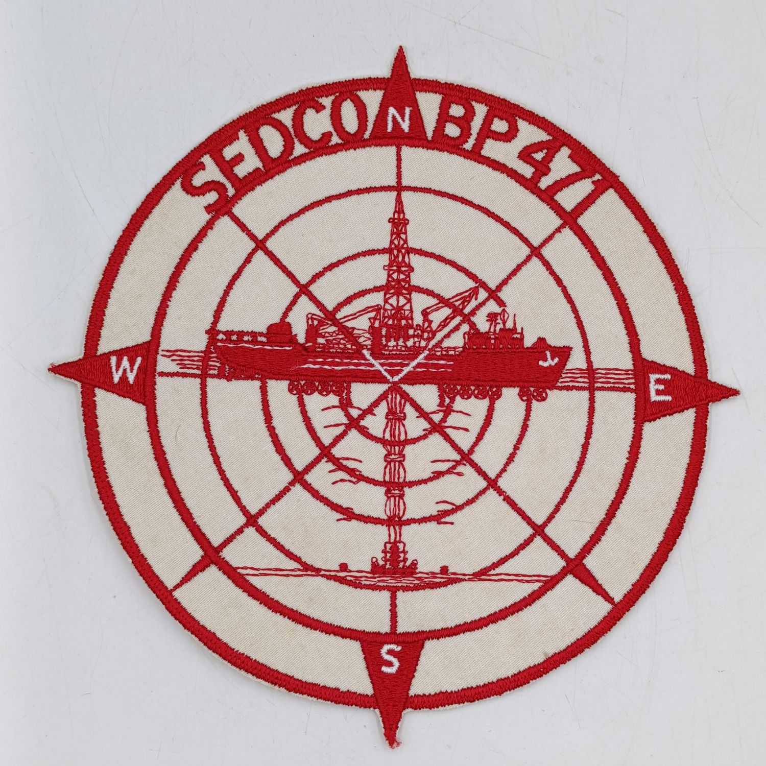 Vintage SEDCO BP471 oil exploration vessel cloth patch