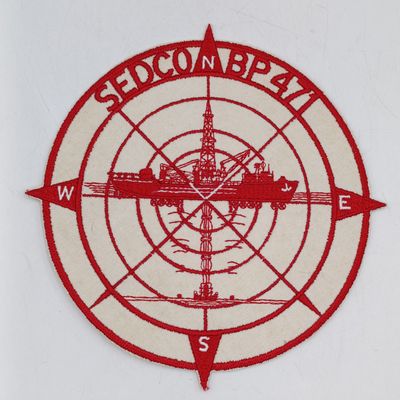 Vintage SEDCO BP471 oil exploration vessel cloth patch