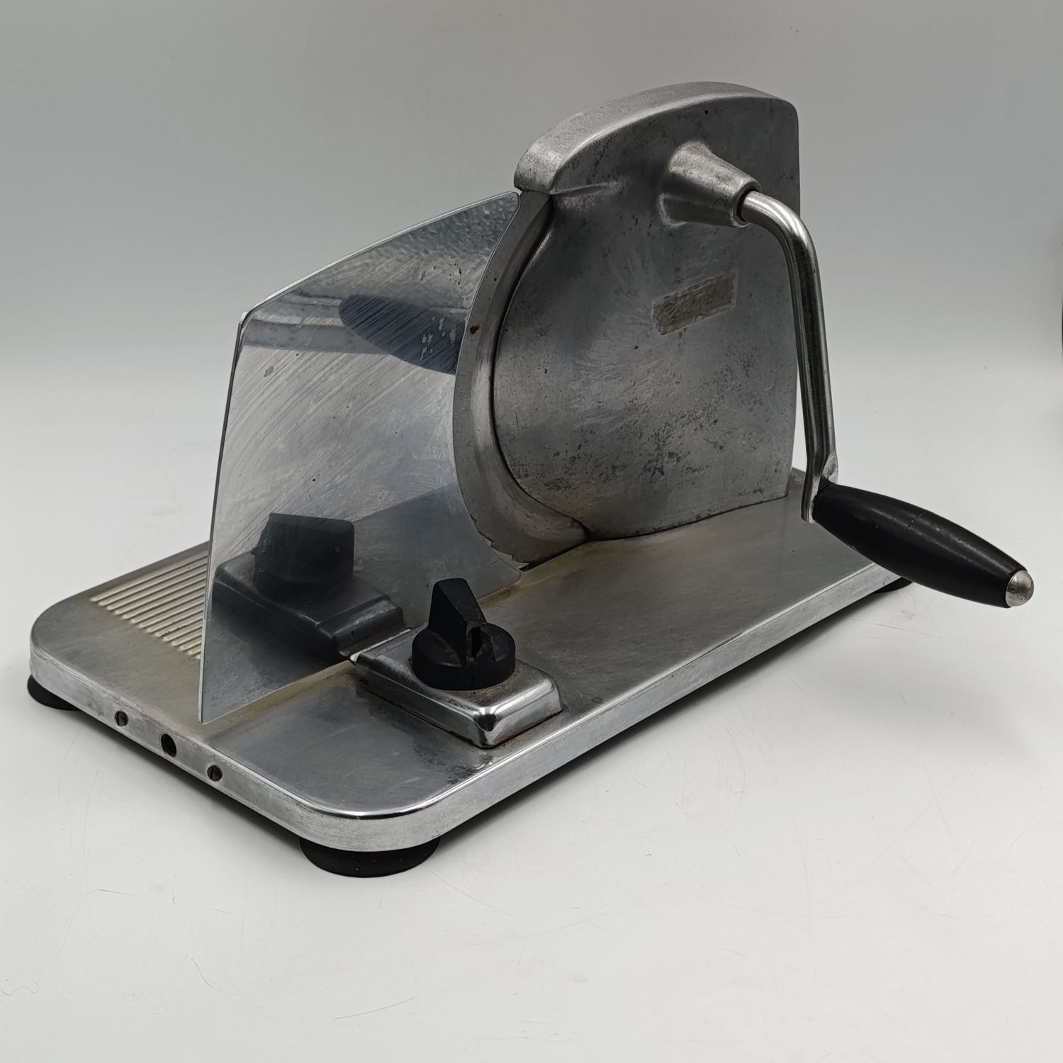 Vintage hand crank bread slicer