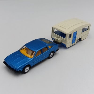 Corgi Juniors Rover 3500 with caravan die-cast toy car