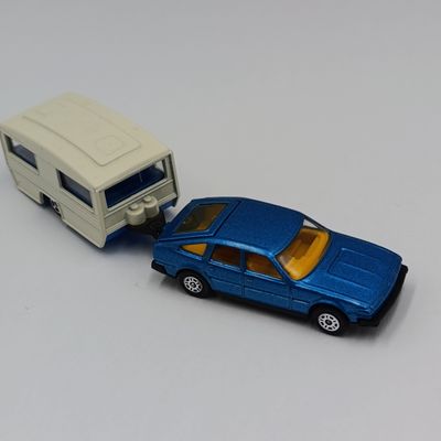 Corgi Juniors Rover 3500 with caravan die-cast toy car