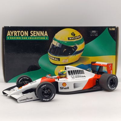 MiniChamps Ayrton Senna Car Collection 1991 McLaren MP 4/6 F1 die-cast model car - scale 1/18