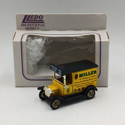 Lledo 1928 Ford Model T model car with Miller of Nothingham Ltd advertising