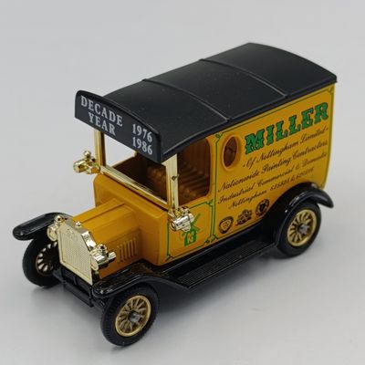 Lledo 1928 Ford Model T model car with Miller of Nothingham Ltd advertising
