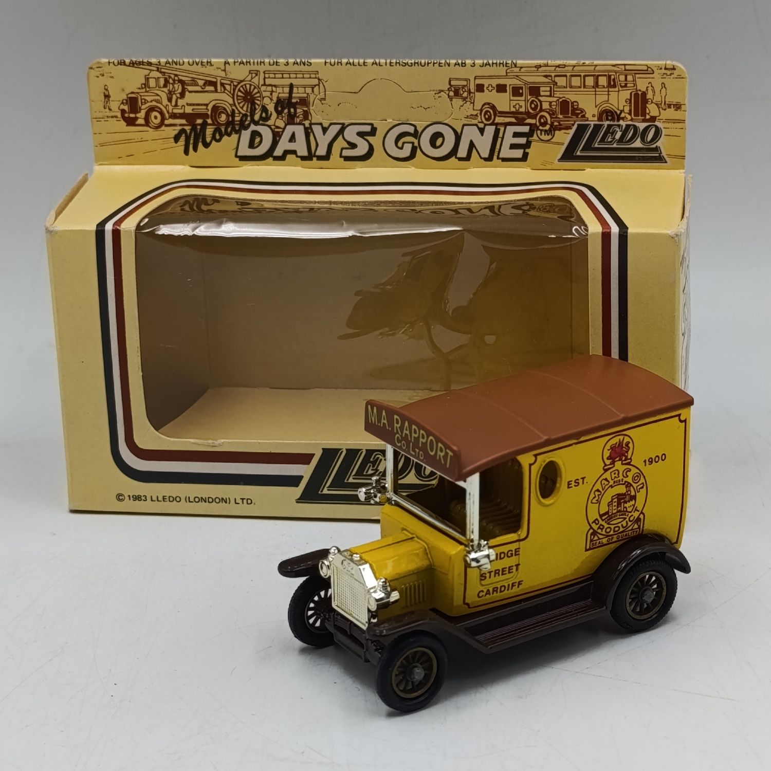 Lledo 1928 Ford Model T model car with Marcol Product advertising in box