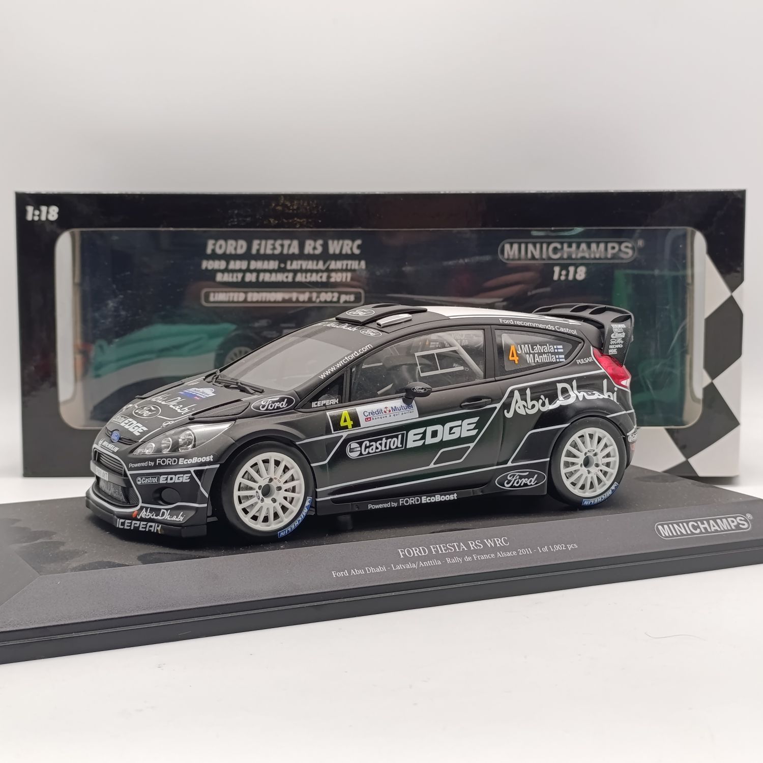 MiniChamps Ford Fiesta RS WRC #4 Rally de France 2011 race car model - scale 1/18