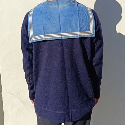 WW2 period Royal navy sailor blue jean collar with jersey