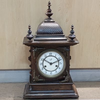 Beautiful Antique UM Muller German bracket clock - runs and stops - needs a service