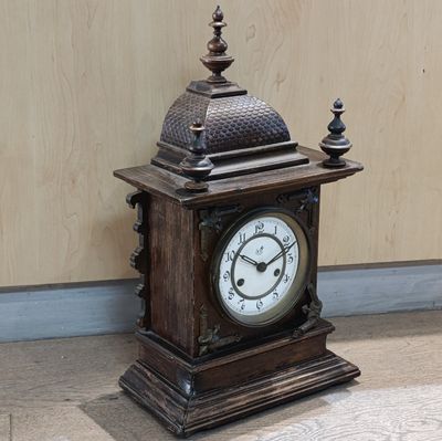 Beautiful Antique UM Muller German bracket clock - runs and stops - needs a service