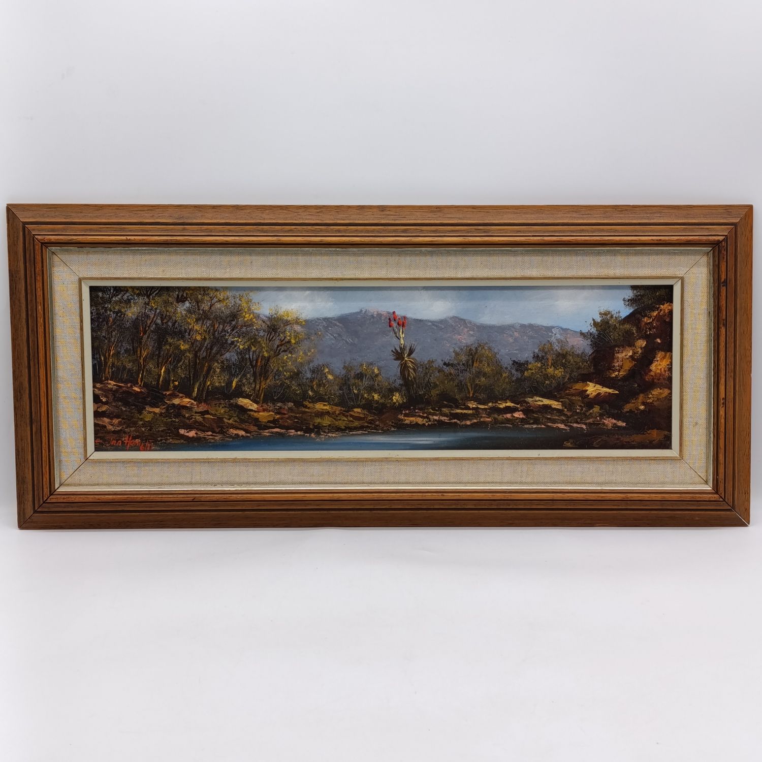 Beautiful Jan Horn Landscape oil painting on board in frame