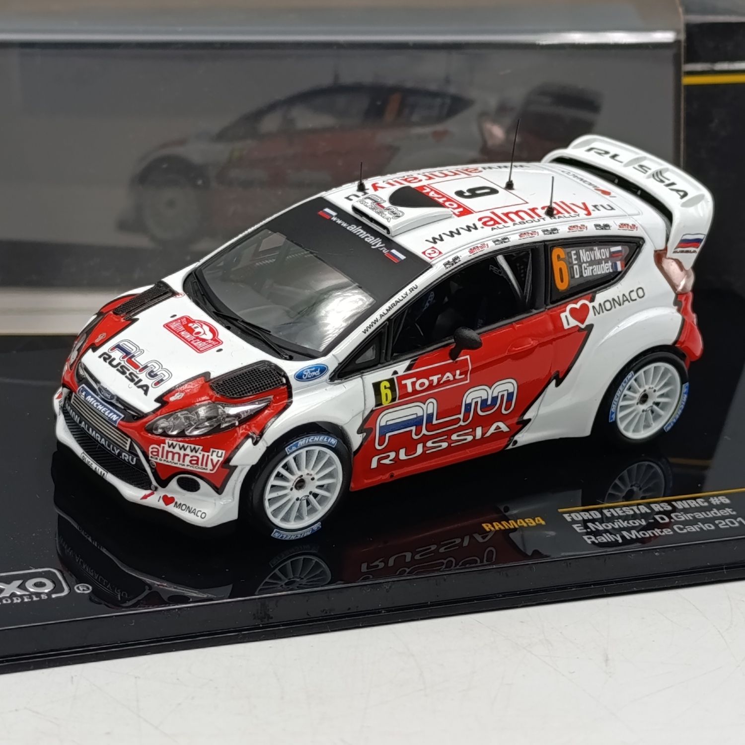 IXO Models 202 Ford Fiesta RS WRC #6 Monte Carlo rally model car - scale 1/43