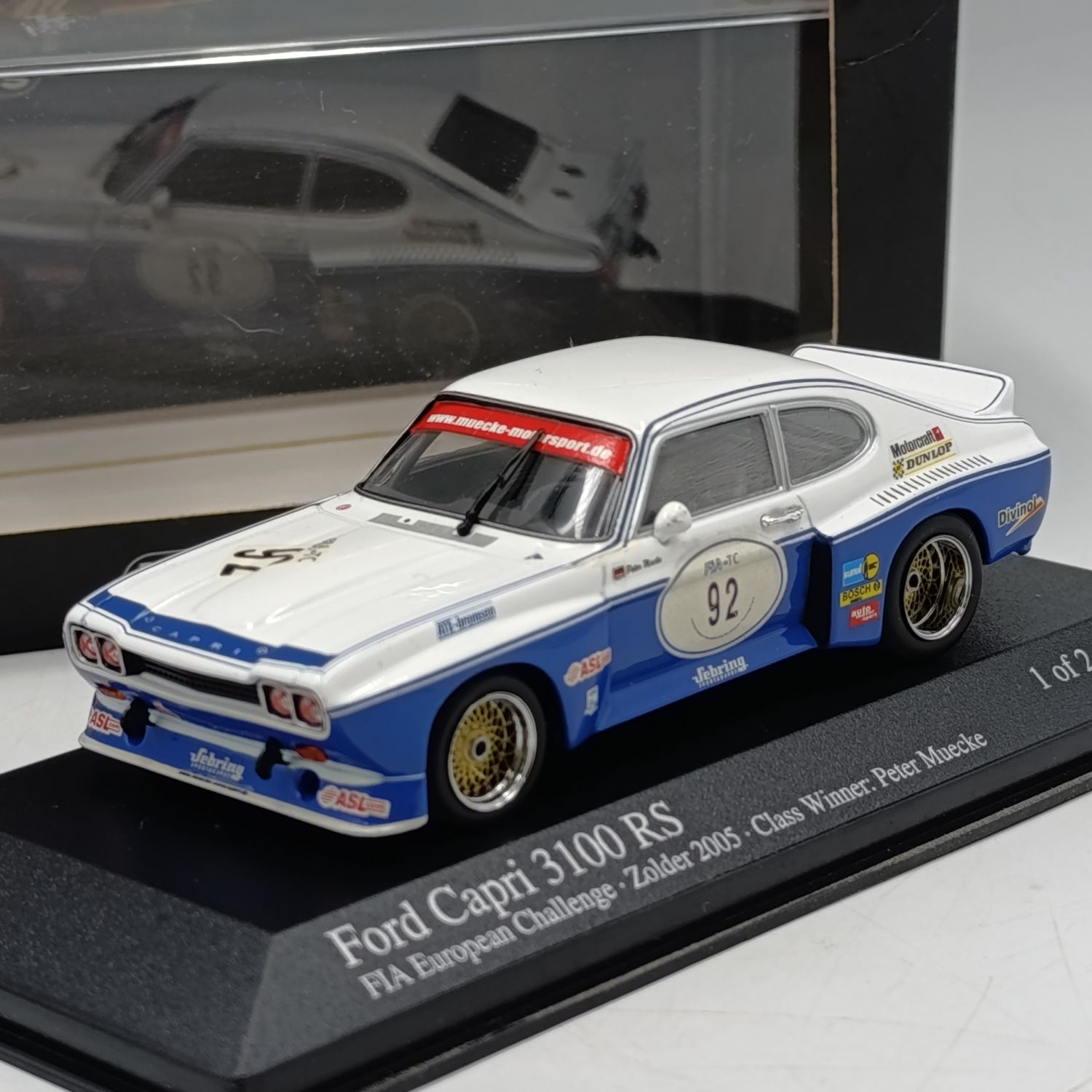 MiniChamps Ford Capri 3100 RS #92 FIA European Challenge race car model - scale 1/43