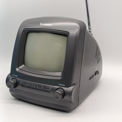 Diamond DTV-600G 5.5inch black and white portable TV in box - working